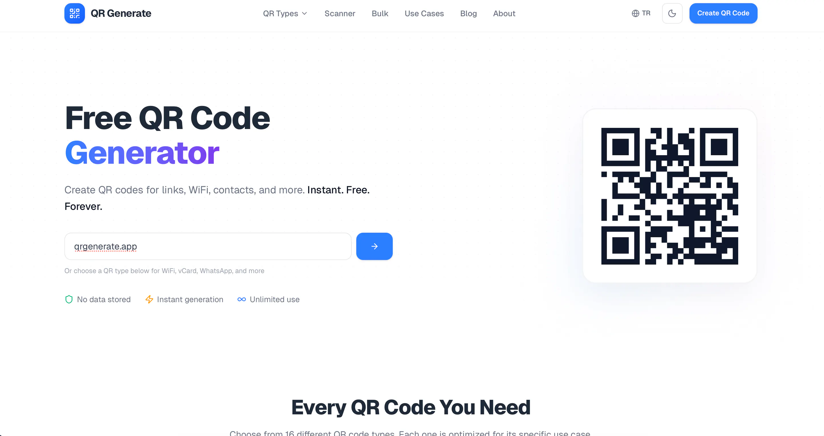 QR Generate – Free QR Code Generator 제품 배너