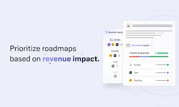 Shareable roadmap illustrating integrated feature gaps for revenue generation.