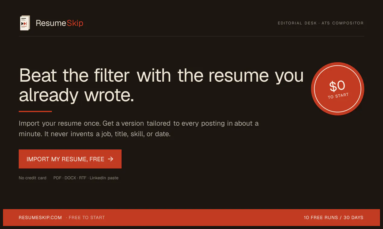 ResumeSkip screenshot