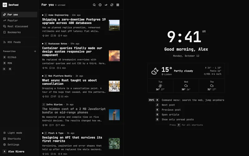 DevFeed screenshot 1