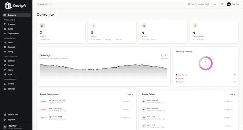 DevLyft screenshot 2