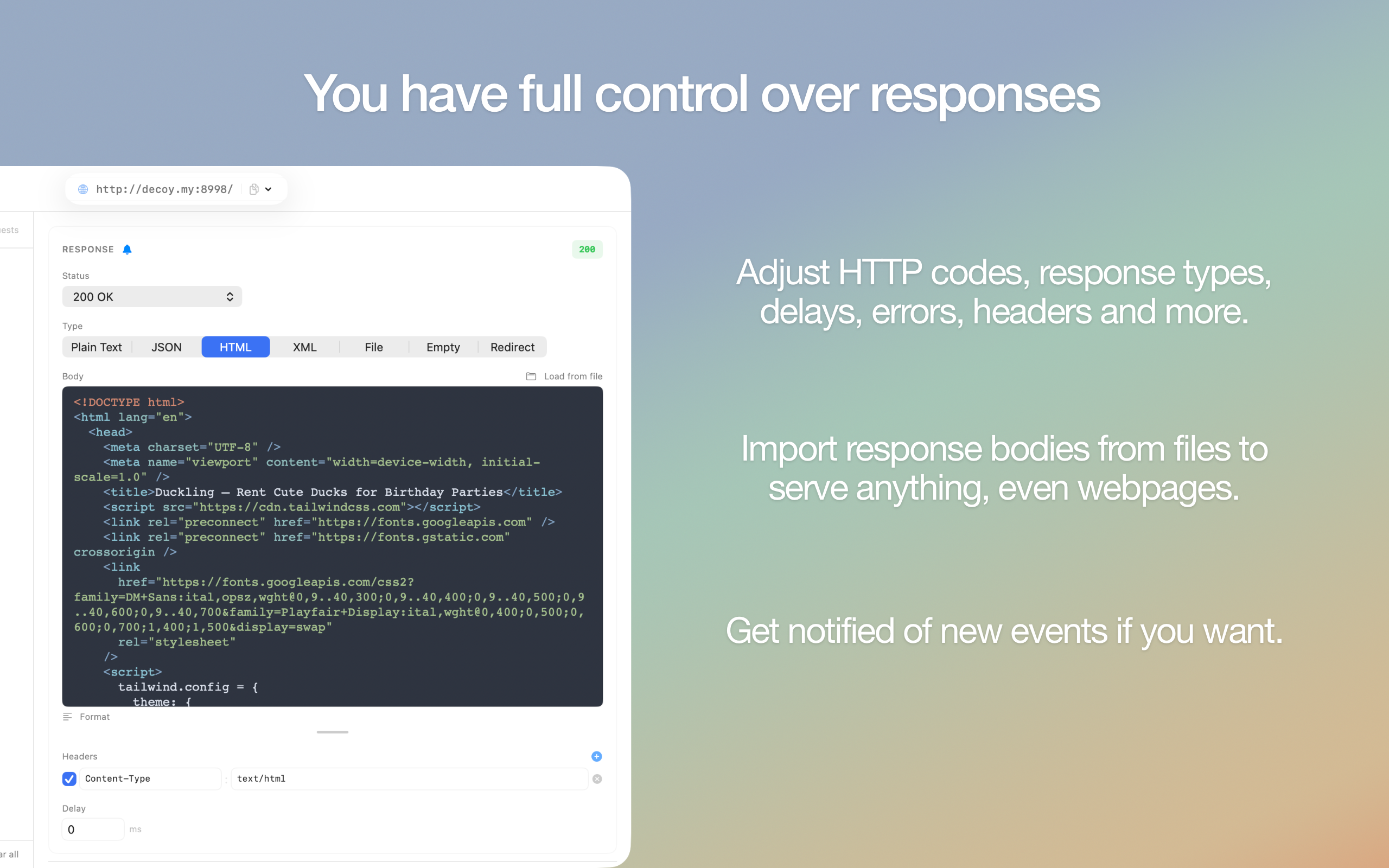 Decoy - Screenshot 2 showing product features and functionality