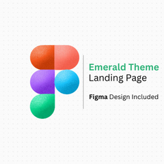 Diseño de figma de la página de destino del tema esmeralda