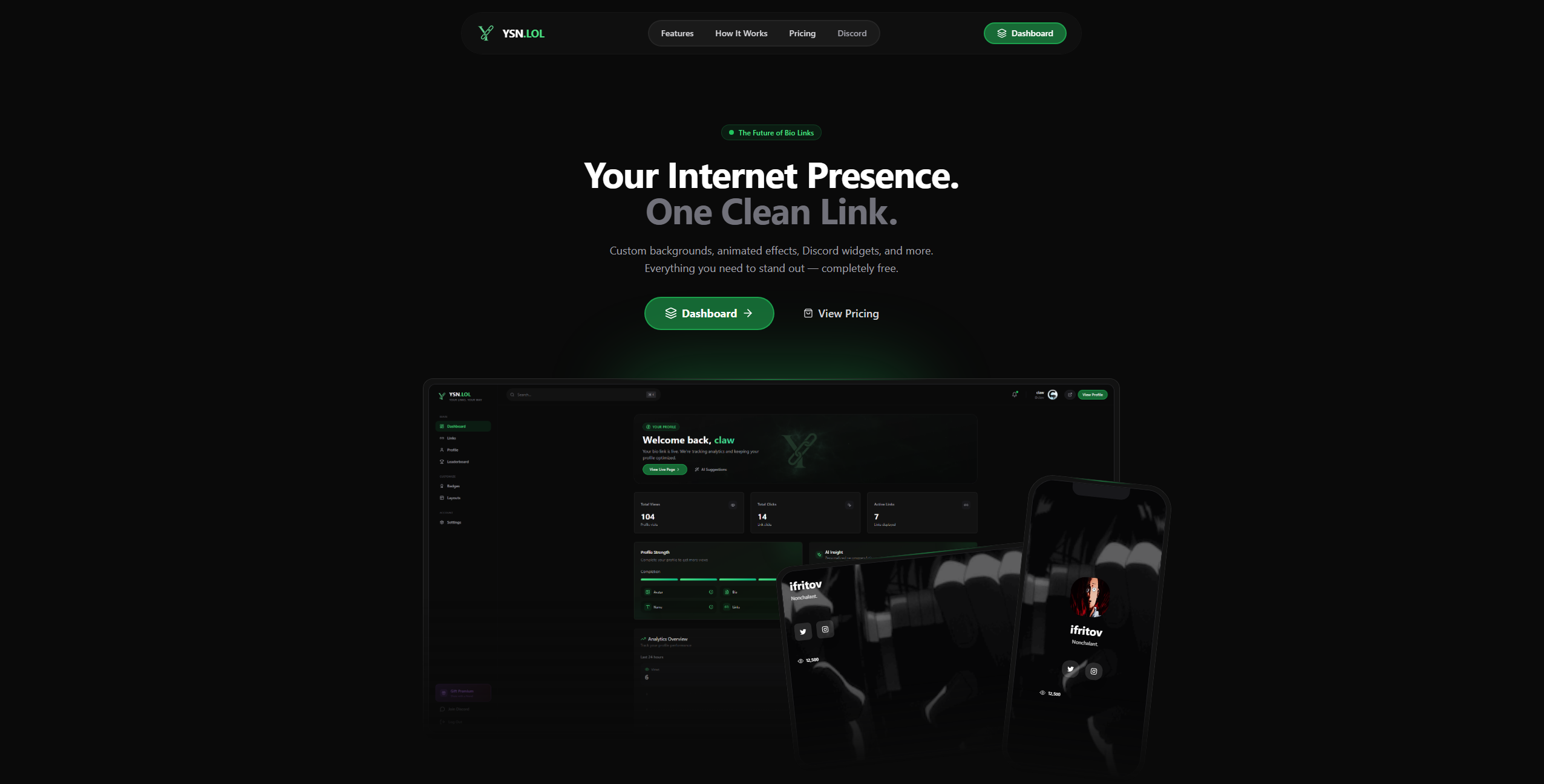 ysn.lol - Screenshot 2 showing product features and functionality