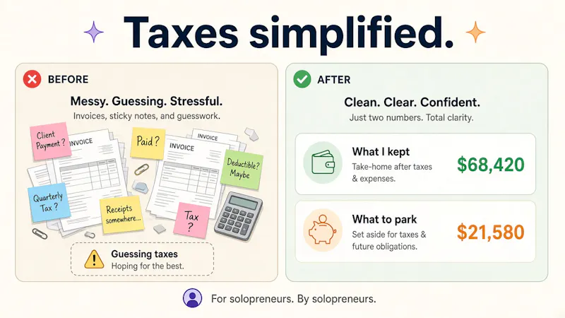 Solopreneur P&L + Tax Set-Aside screenshot 4