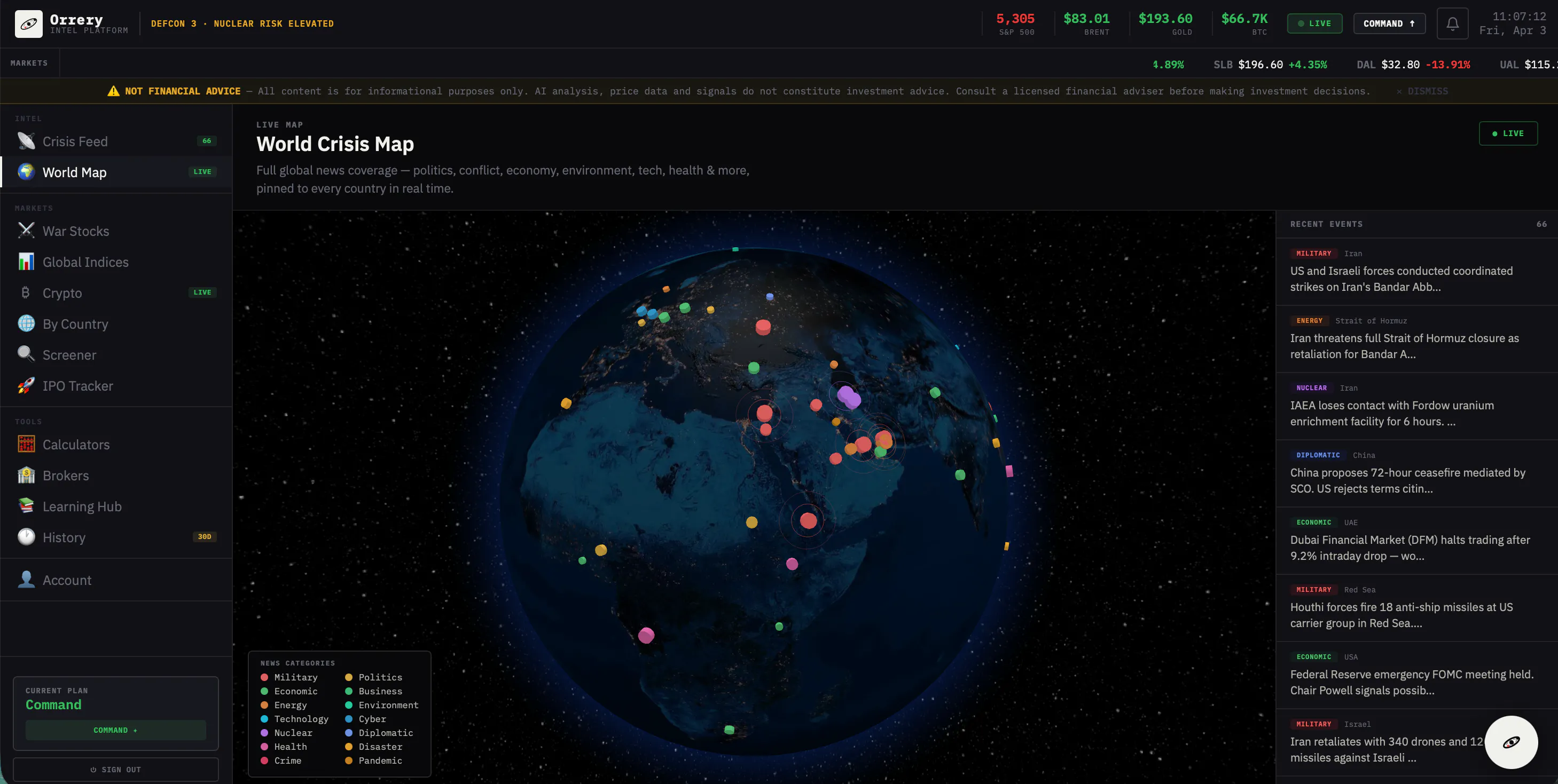Orrery-Geopolitical Market Intelligence のプロダクトバナー