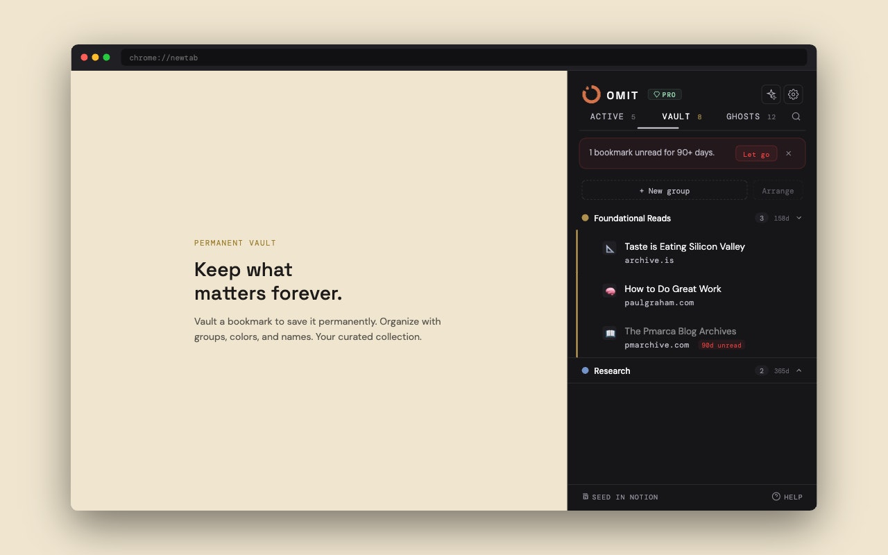 Omit - Self-destructing bookmarks gallery image