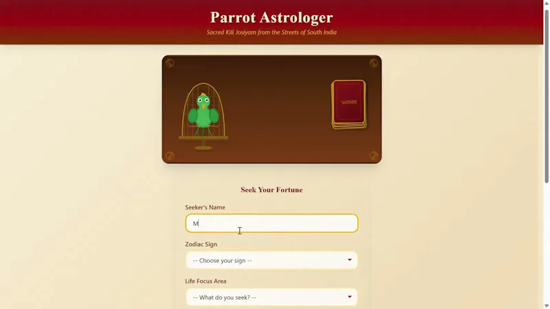 Parrot Astrologer screenshot 1 (video preview)