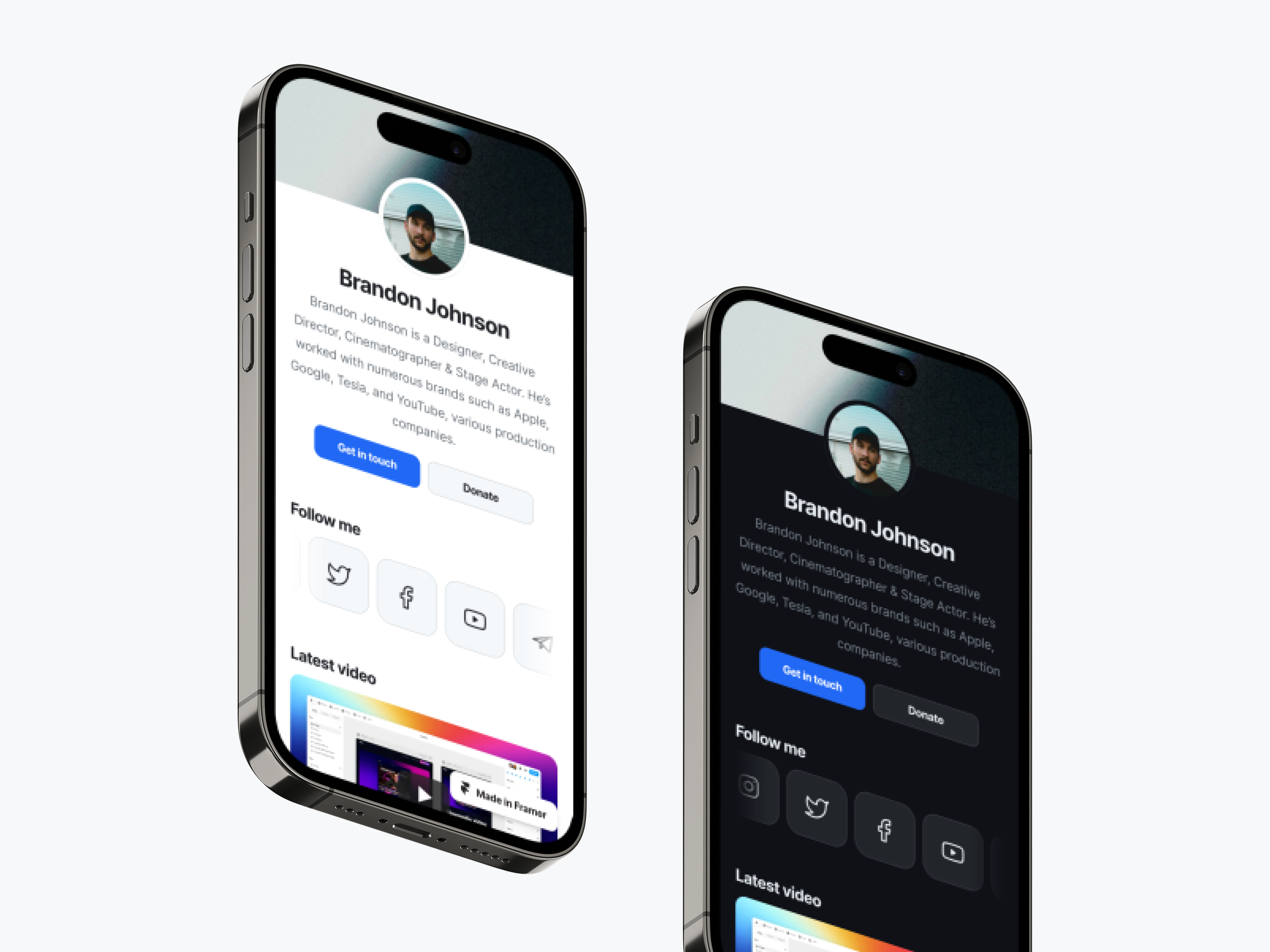 Origens - modelo de Framer media 2