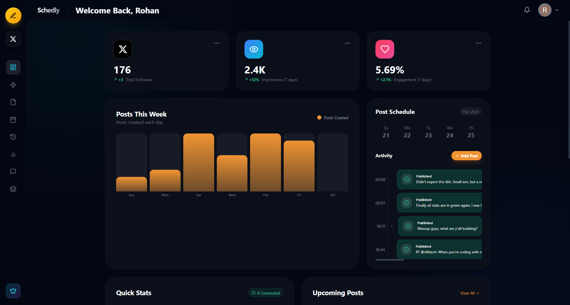 Schedly - Main product screenshot demonstrating key features and user interface