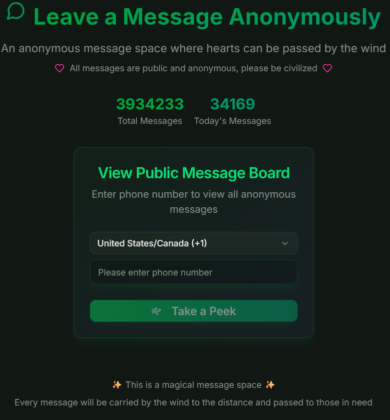 TellMe - Anonymous Message Board