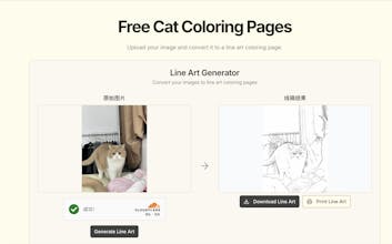 Turn your cat into a coloring page! gallery image