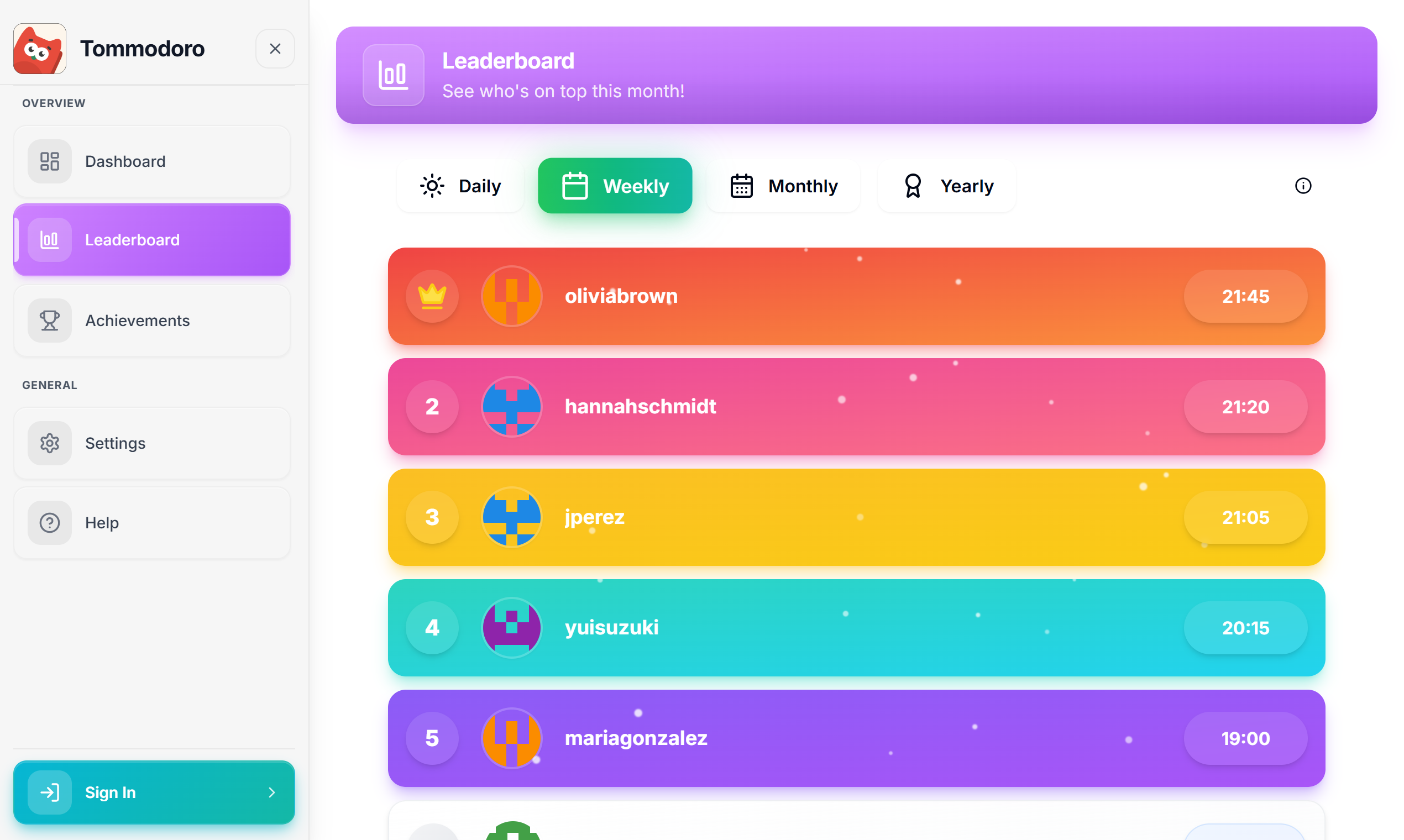 Tommodoro - Screenshot 5 showing product features and functionality