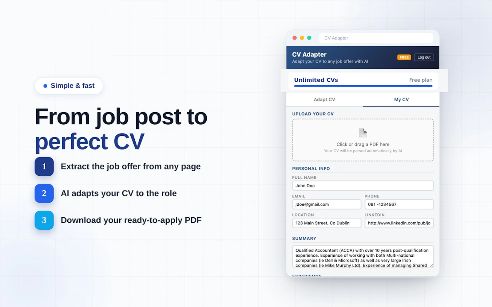 CV Adapter screenshot 3
