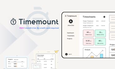 Capture d&rsquo;écran du tableau de bord complet de Timemount montrant en détail la durée des tâches et les informations sur leur efficacité.