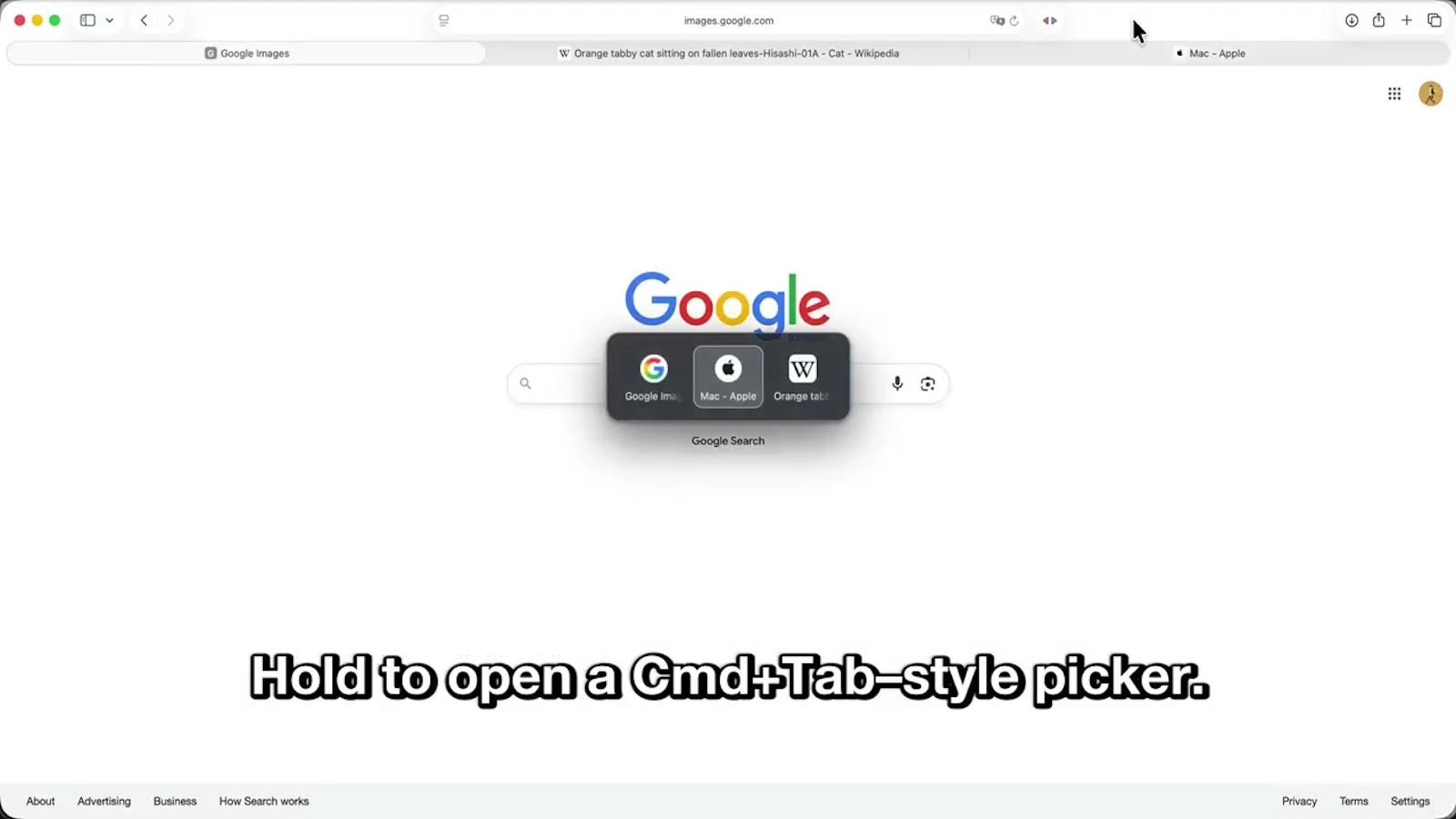 ReTab – Cmd+Tab tab switch for Safari screenshot 2 (video preview)