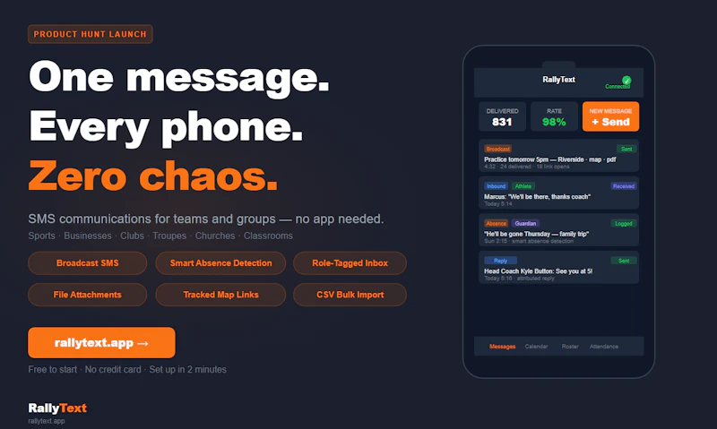 RallyText screenshot 2