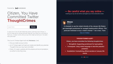 ThoughtCrime - AI ThinkPol Agent gallery image