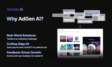 1つのURLから複数の広告バージョンを生成するAdGen AIのイメージ。たった1つのURLで100種類以上の広告バージョンを生成することができます。
