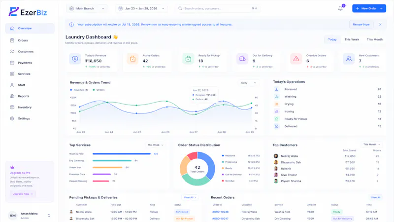 Ezer Laundry - Modern Laundry POS System screenshot 1