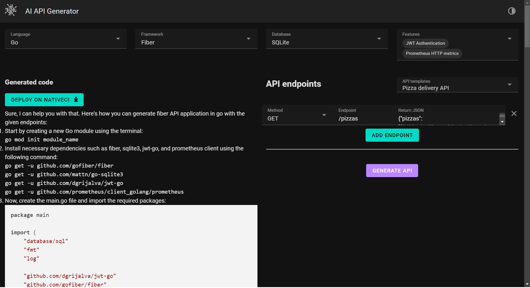 Media Nativeai - Trình tạo phụ trợ API dựa trên Chatgpt 3