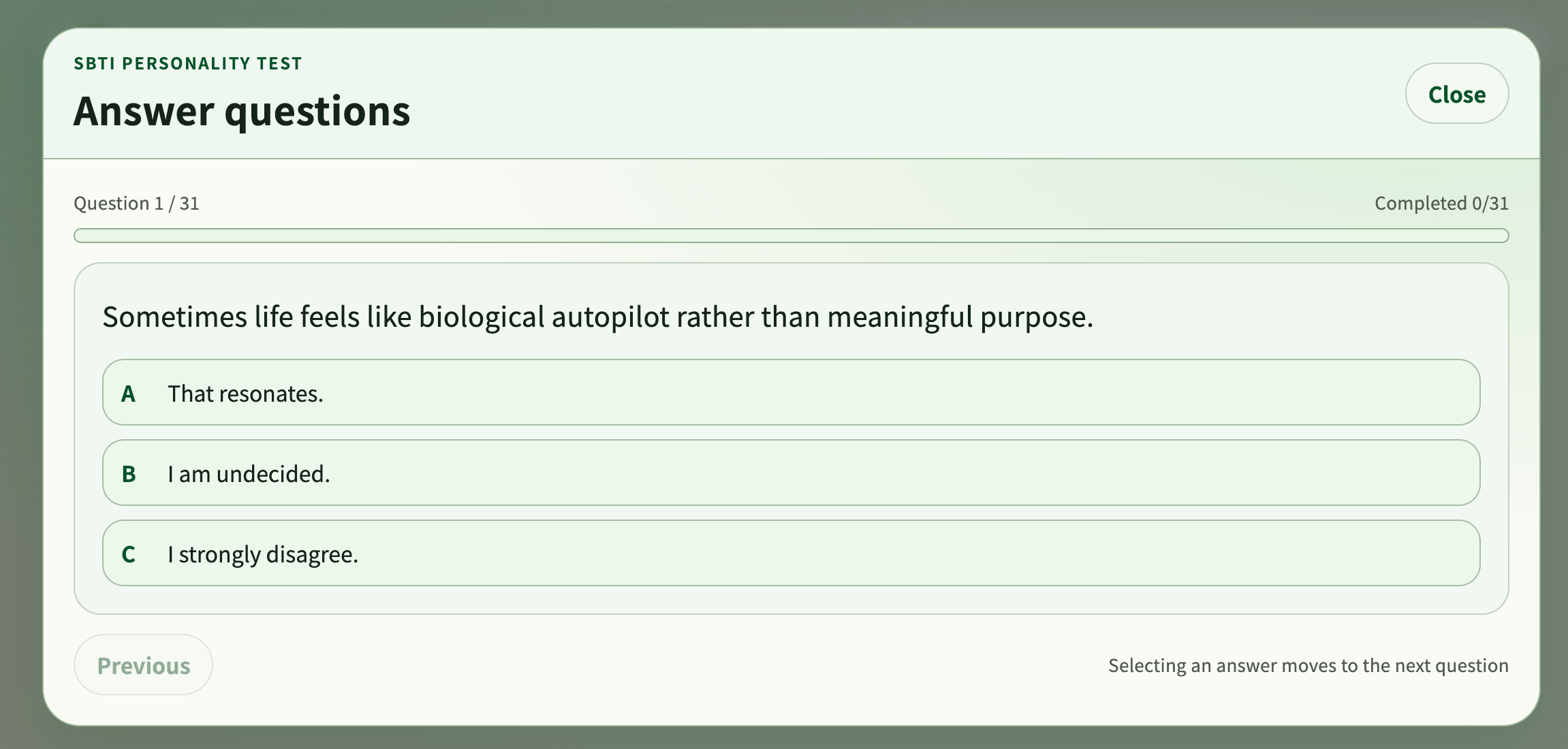 SBTI test online gallery image