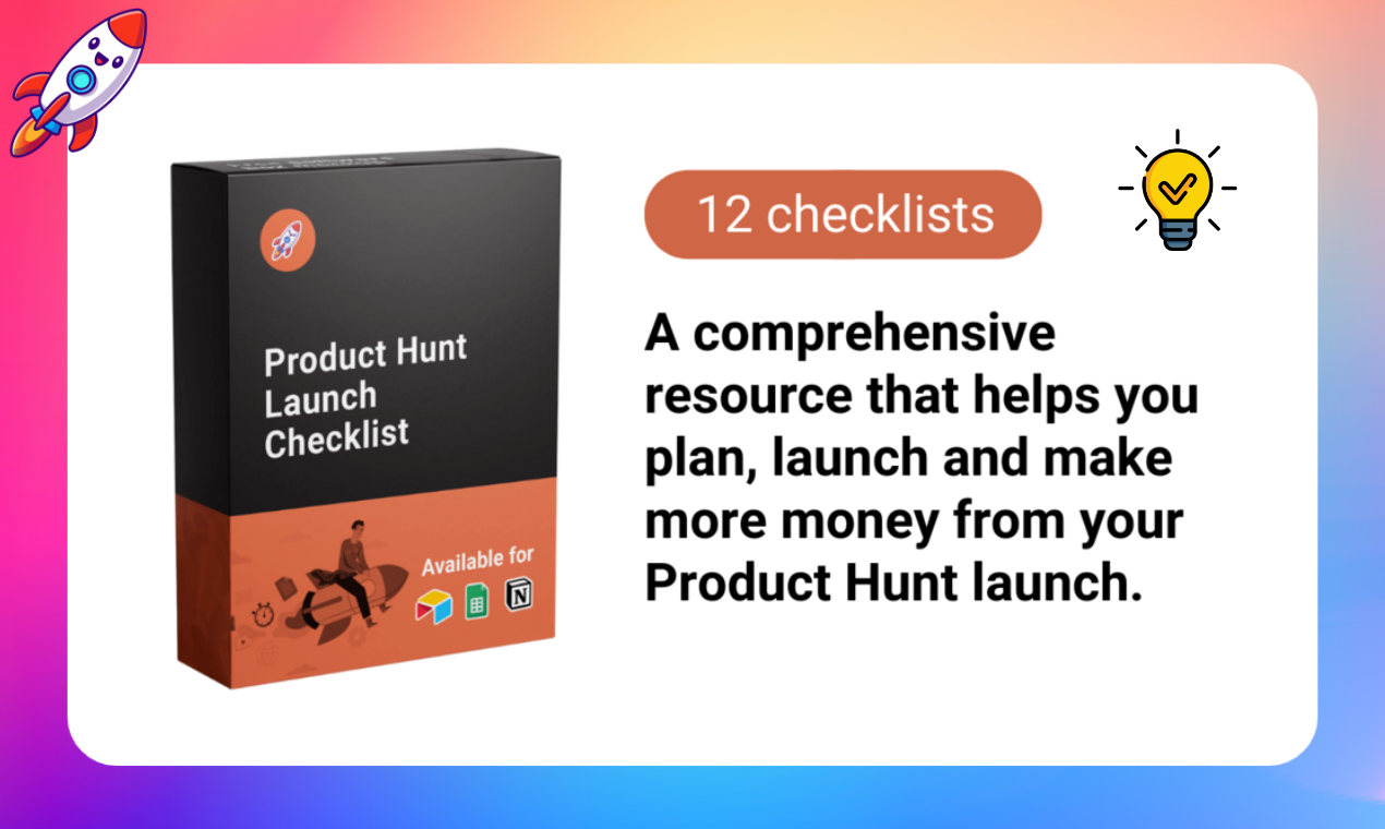 startuptile Product Hunt Launch Checklist-200 tips & 12 checklists for Product Hunt launch preparation