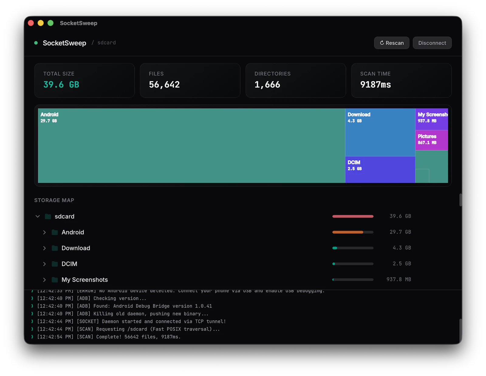SocketSweep screenshot 2