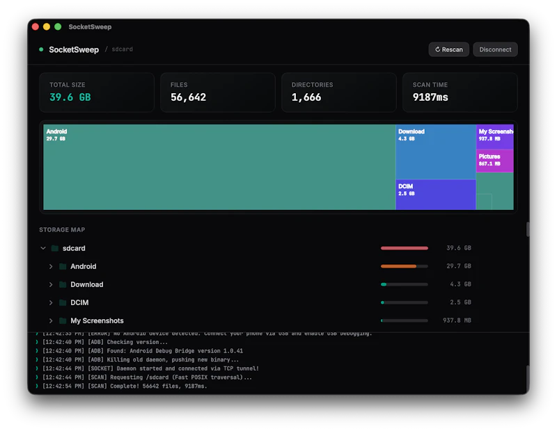 SocketSweep screenshot 2
