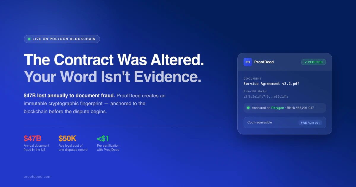 ProofDeed — Blockchain Certification