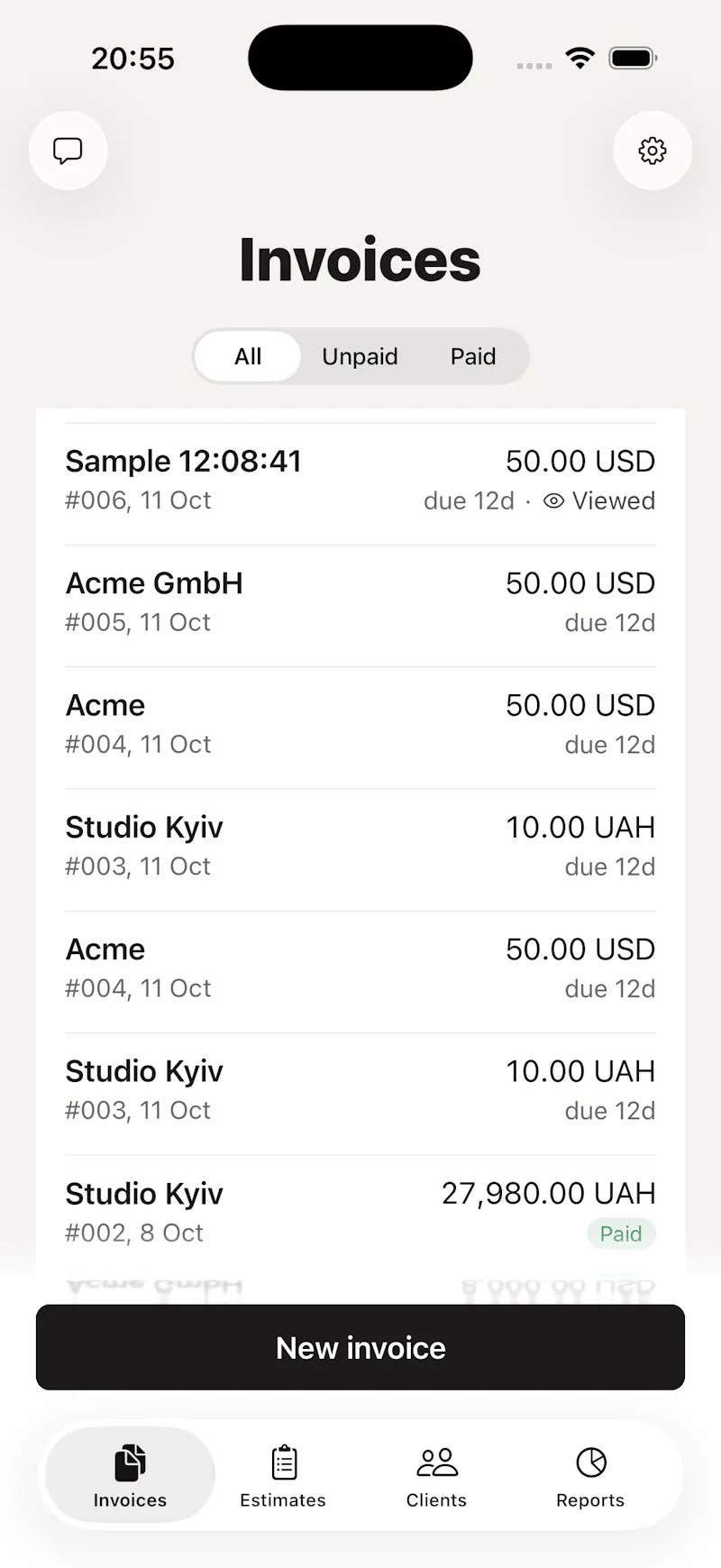 Maneiki Invoices screenshot 2