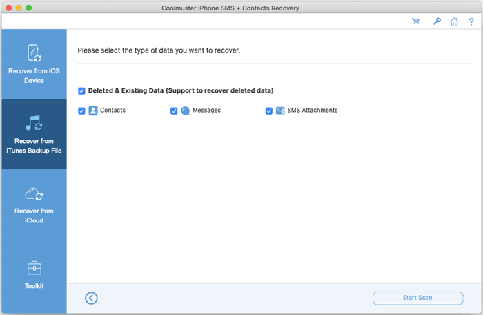 Coolmuster SMS & Contacts Recovery (Mac) - Screenshot 3 showing product features and functionality