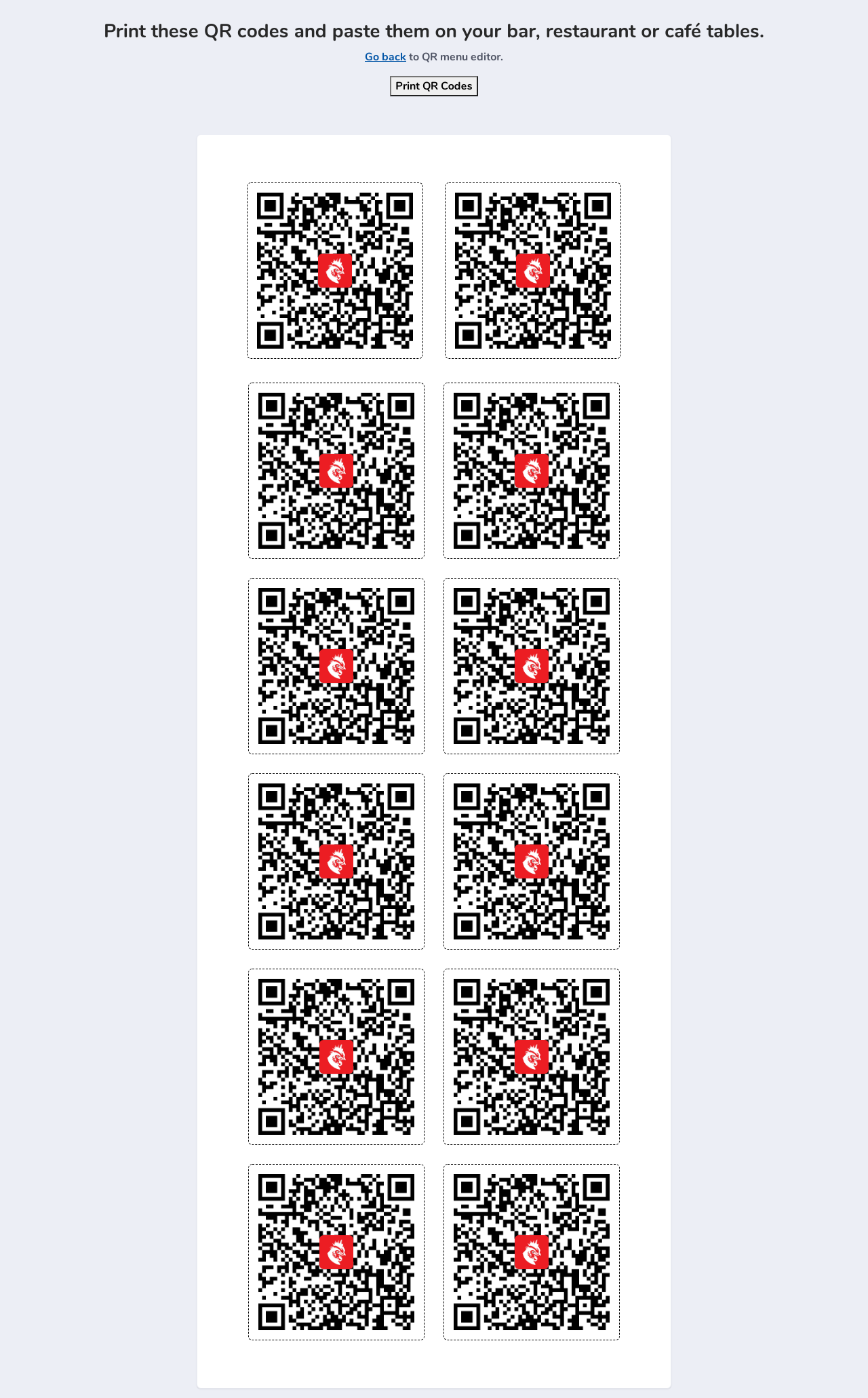 Create QR Menu gallery image