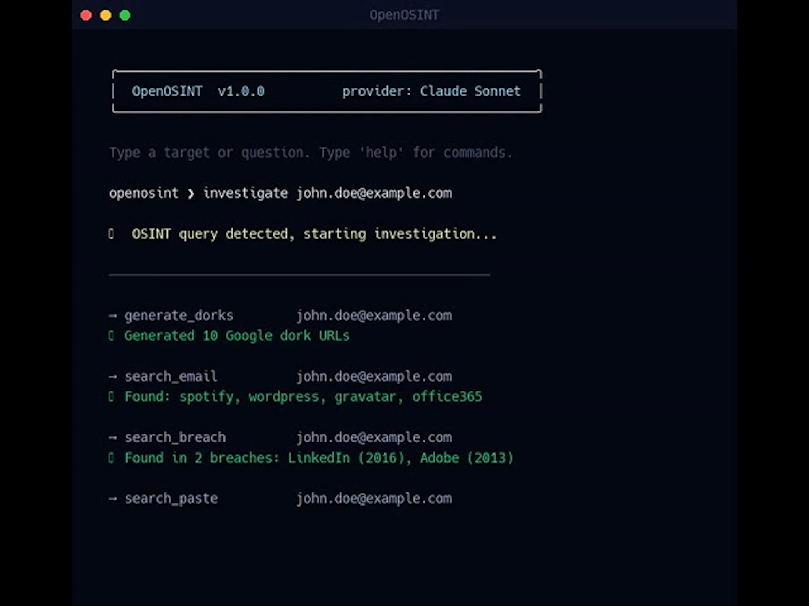 OpenOSINT screenshot 1 (video preview)