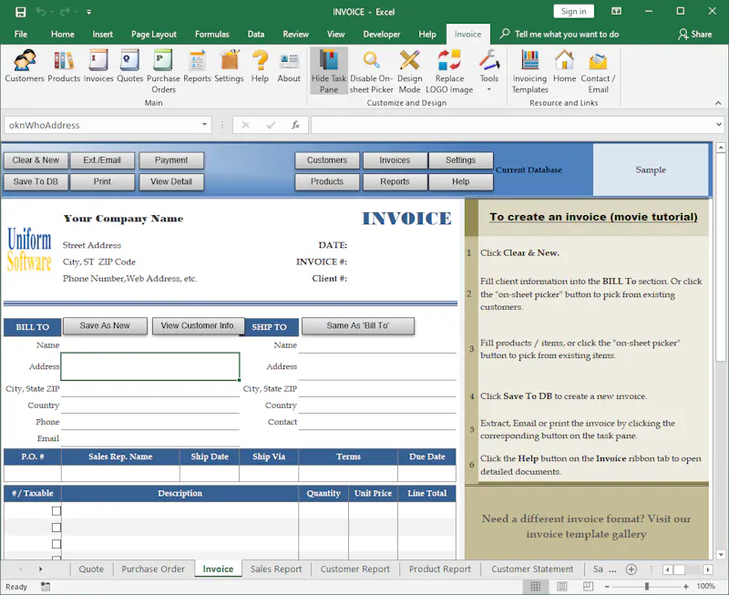 Invoice Manager for Excel screenshot 2