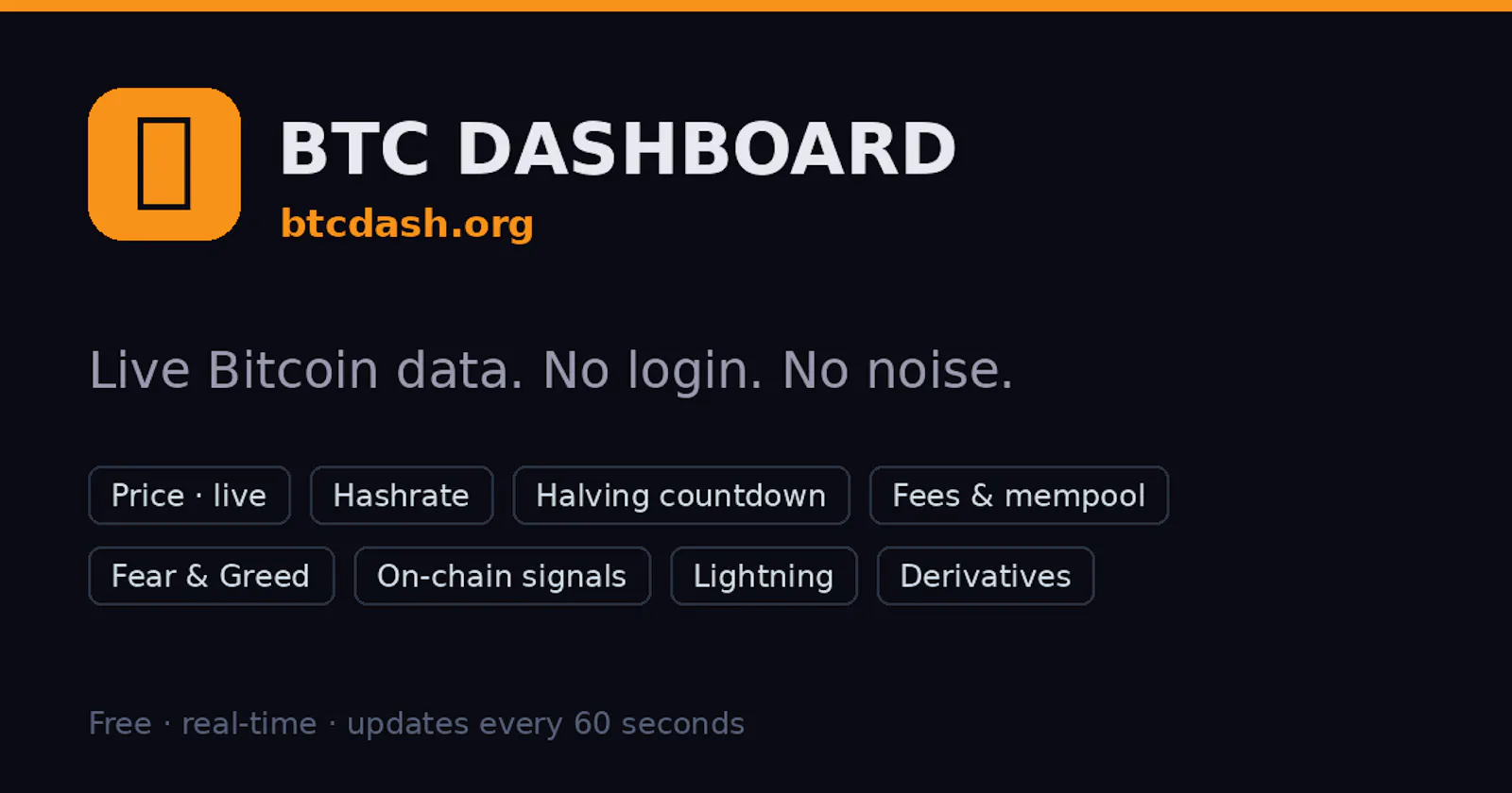 BTC Dashboard screenshot 1