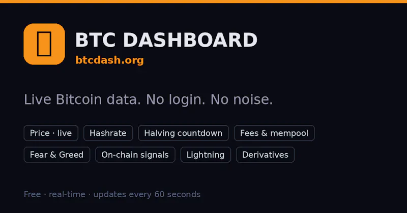 BTC Dashboard screenshot 1