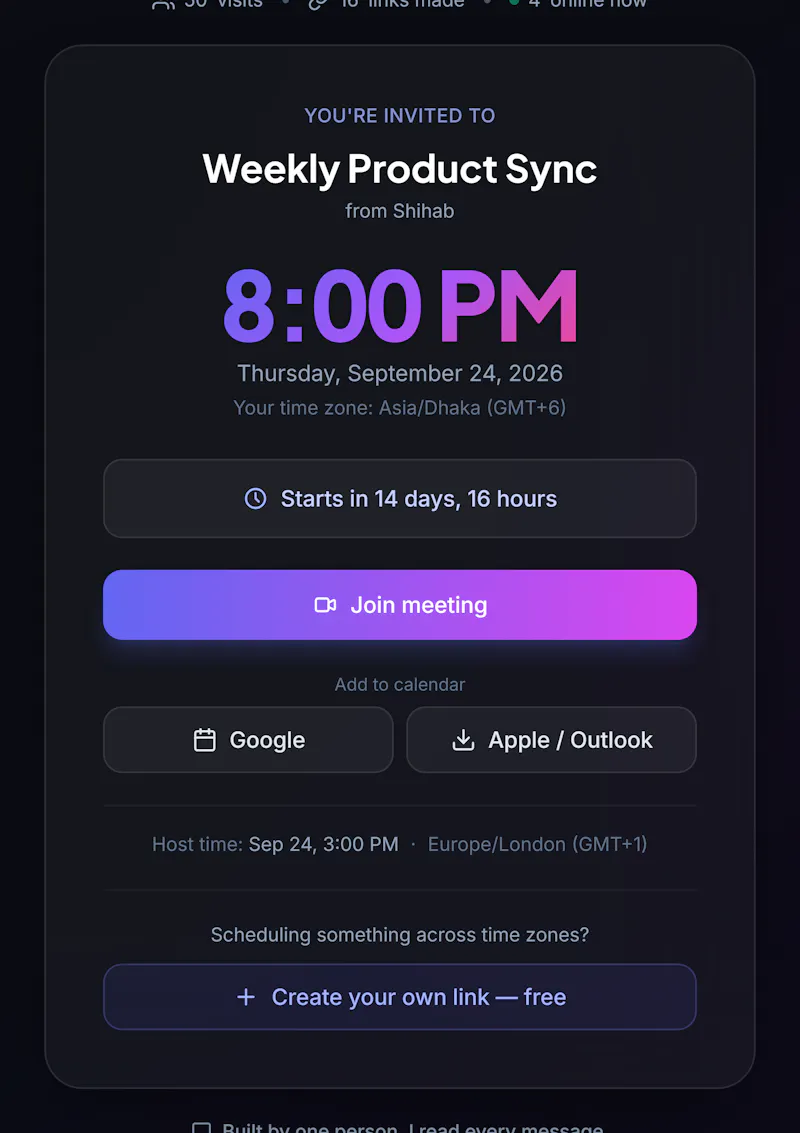 whattimefor.me screenshot 5