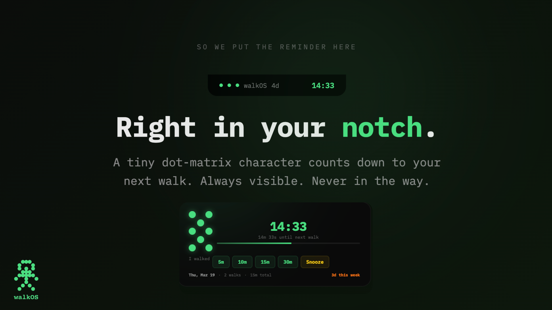WalkOS - Walking Reminder on MacBook gallery image