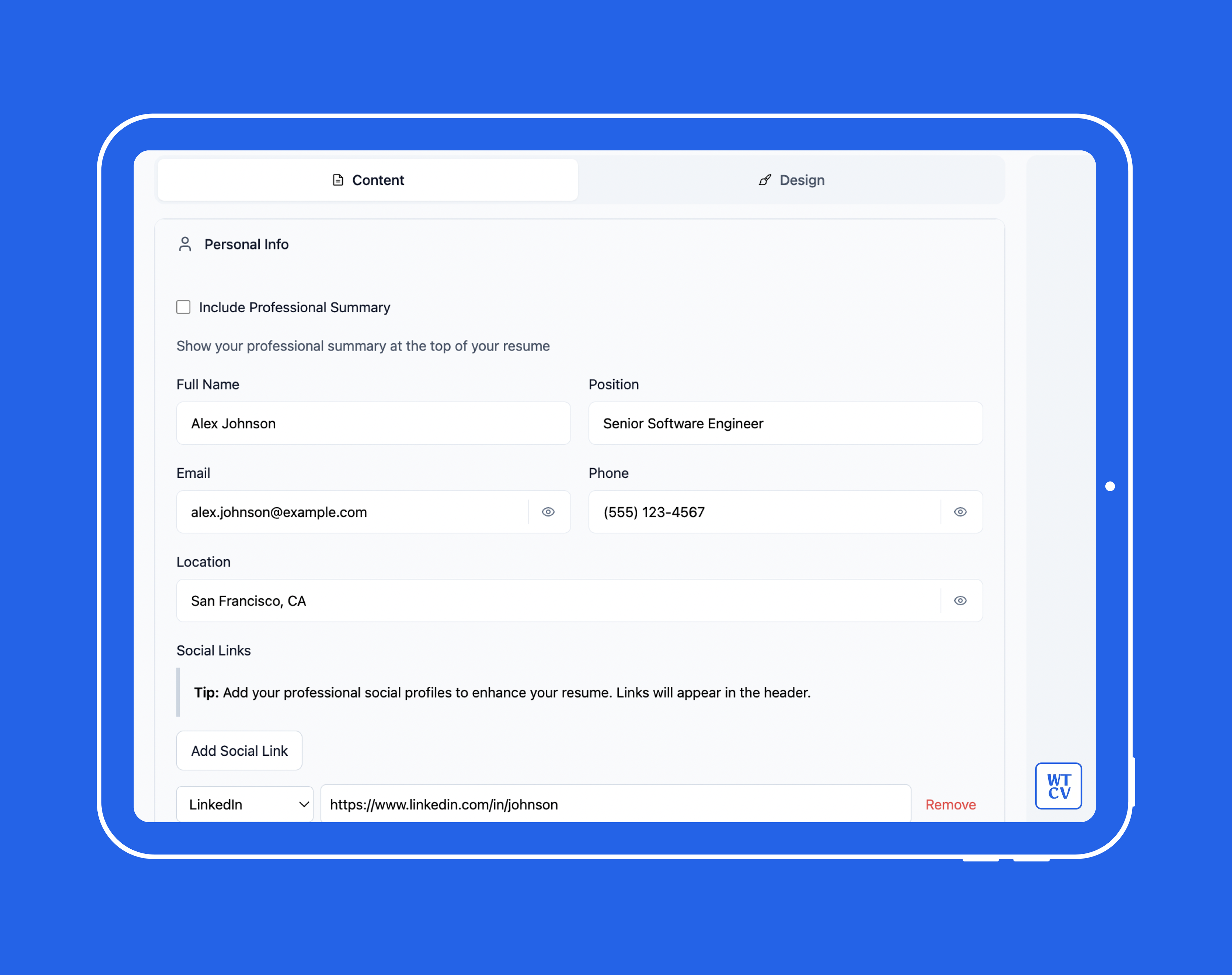 What the CV 2.0 gallery image