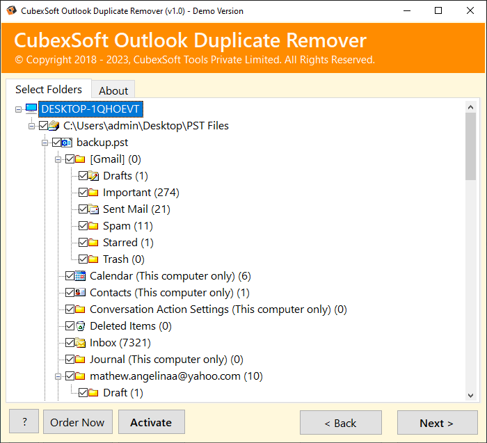 Removedor duplicado do Cubexsoft Outlook media 2