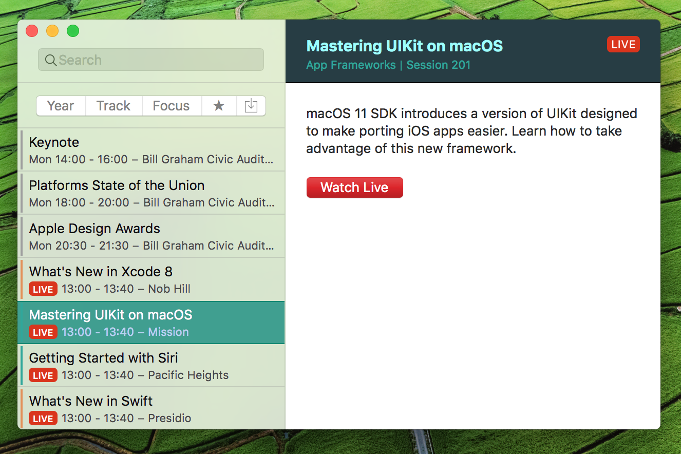 WWDC app for OS X Image