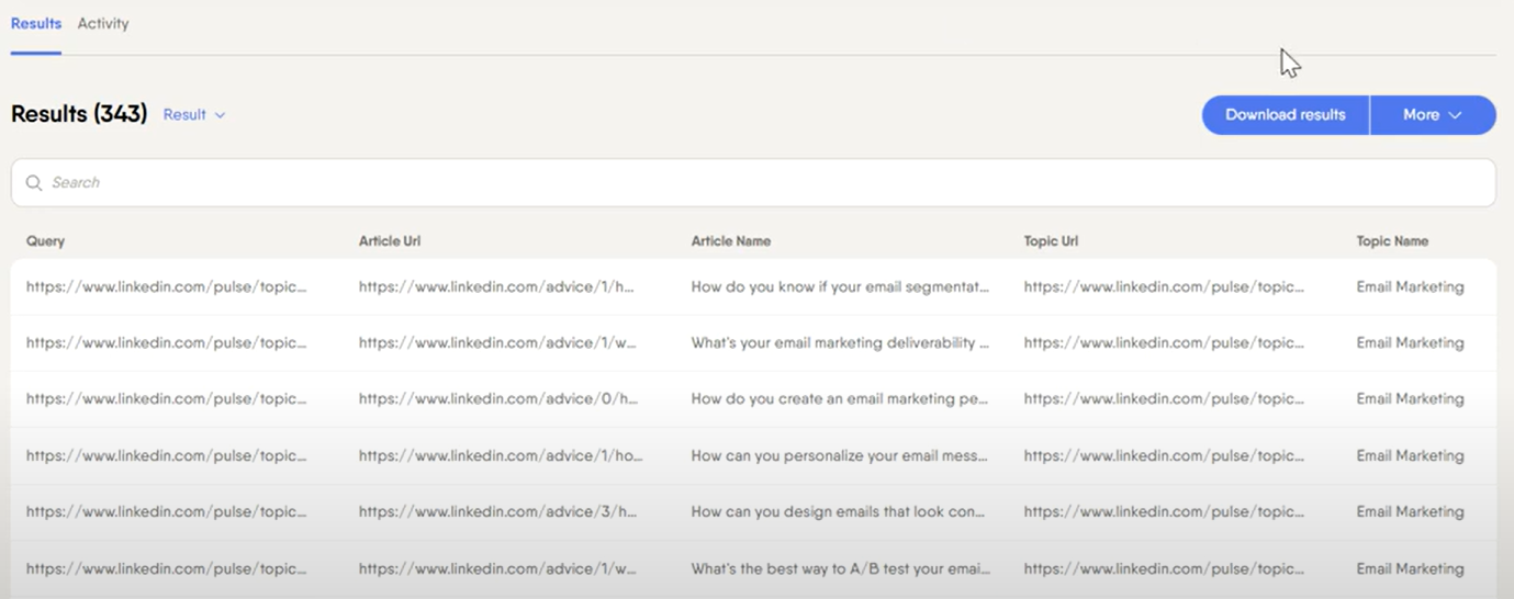 LinkedIn Collaborative Articles Miner - 모든 관련 LinkedIn 공동 작업 기사 목록을 받으십시오 미디어 3