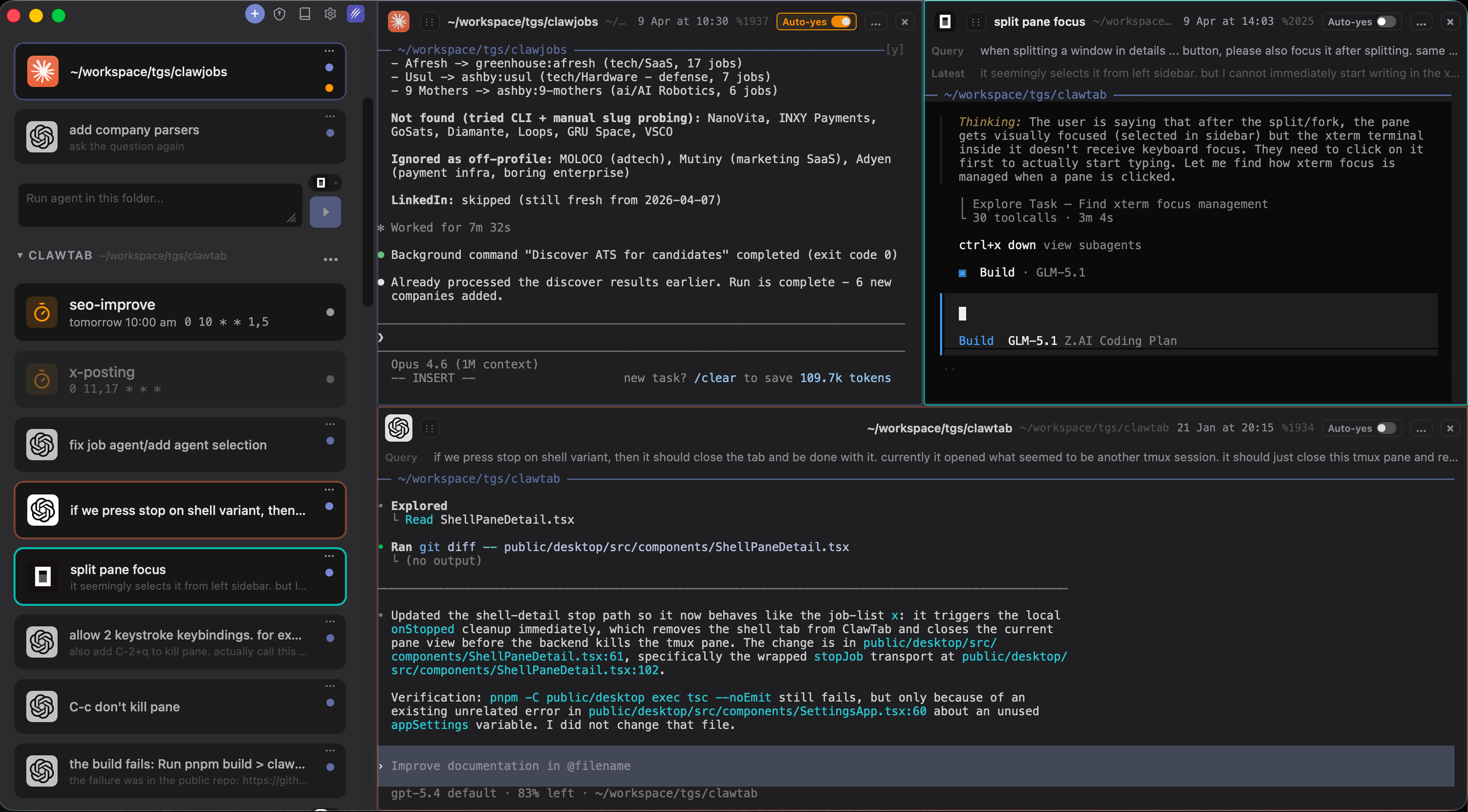 ClawTab screenshot 1