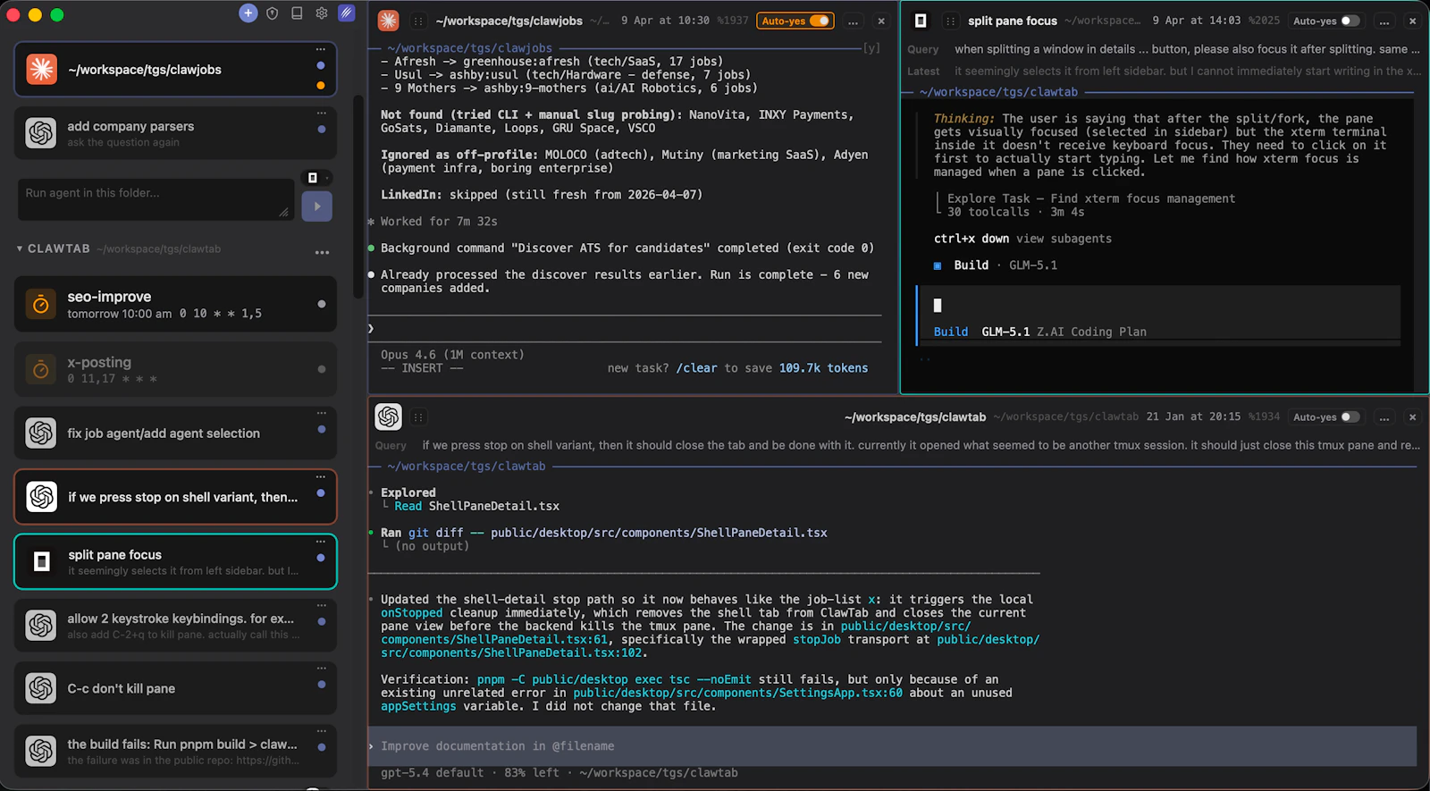 ClawTab screenshot 2