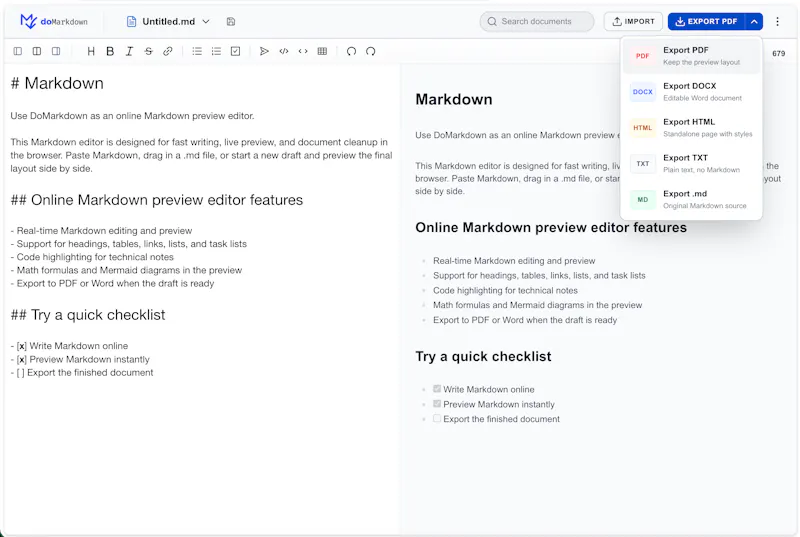 DoMarkdown screenshot 1