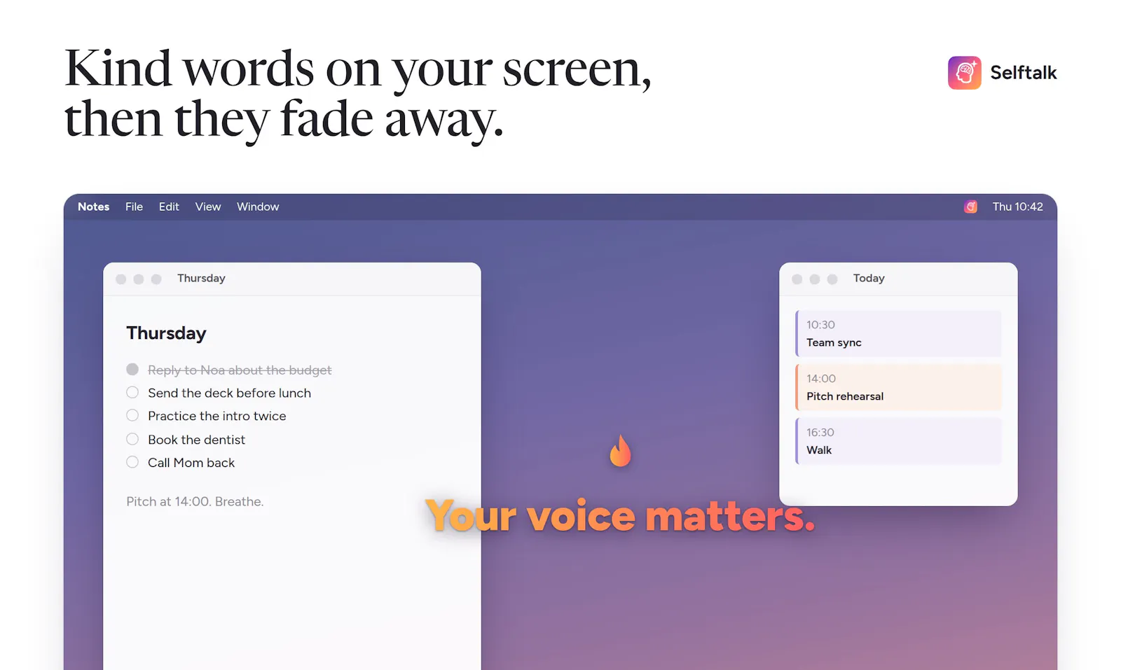 Selftalk screenshot 1