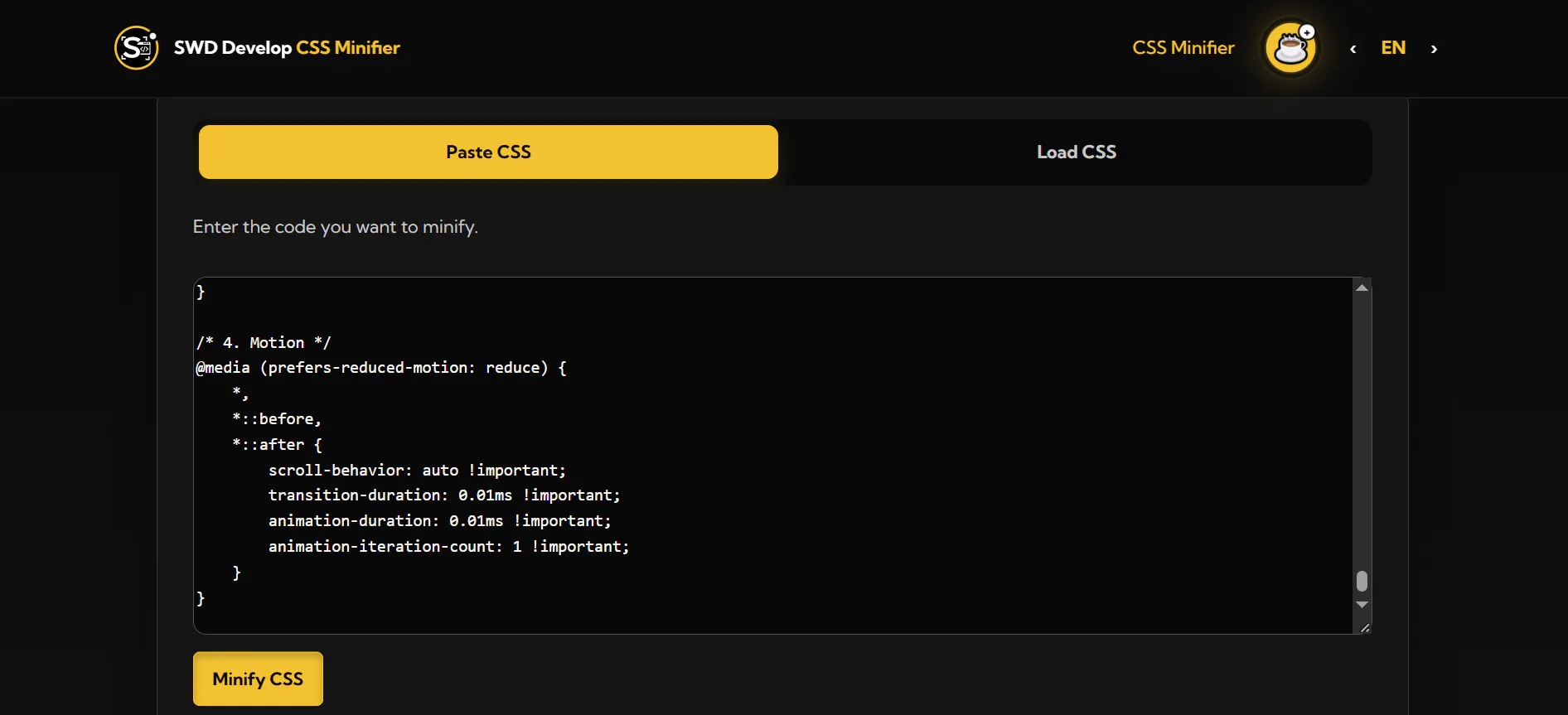 SWD Develop CSS Minifier gallery image