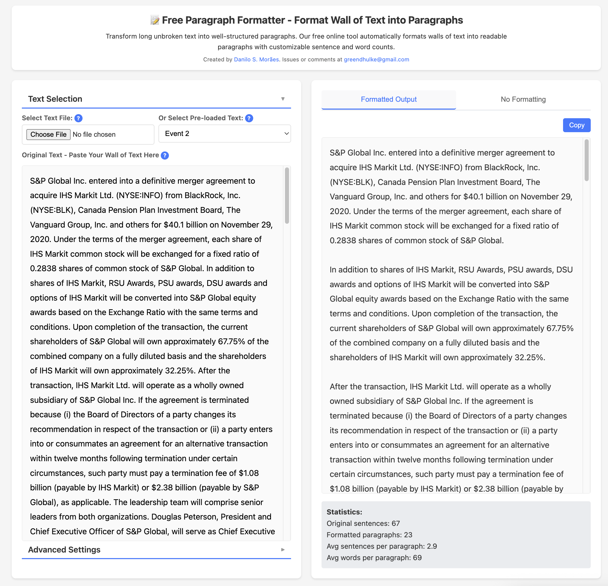 Free Paragraph Formatter gallery image