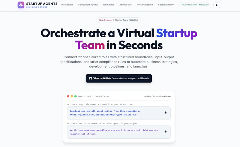 Startup Agent Skills Hub screenshot 2